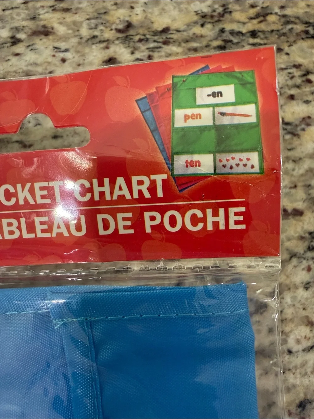 Teaching Tree Blue Pocket Chart Classroom Teacher Homeschool Organizer 7 Pockets